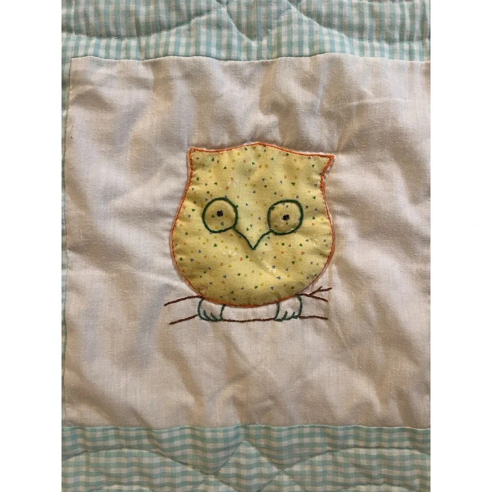 Vintage Handmade Baby Crib Quilt Crib Blanket Multicolor Animals‎ 55x42